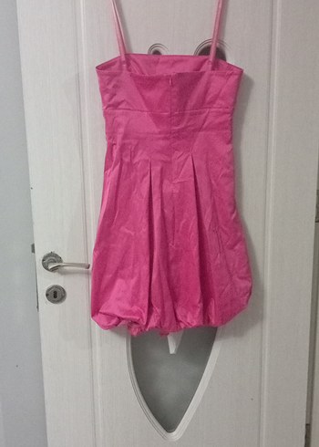 40 Beden Pembe Parlak Mini Elbise