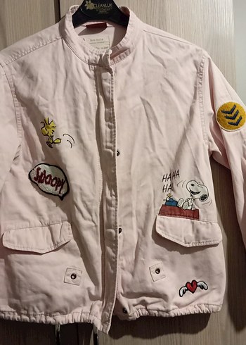 Düğmeli Pembe Nakışlı Kadın Ceket - Görsel 2