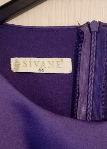 Uzun Mor Saten Elbise - Görsel 5