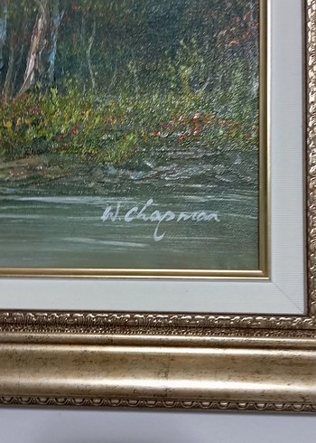 Parlak Altın Çerçeveli Doğa Manzarası Tablosu - Görsel 3