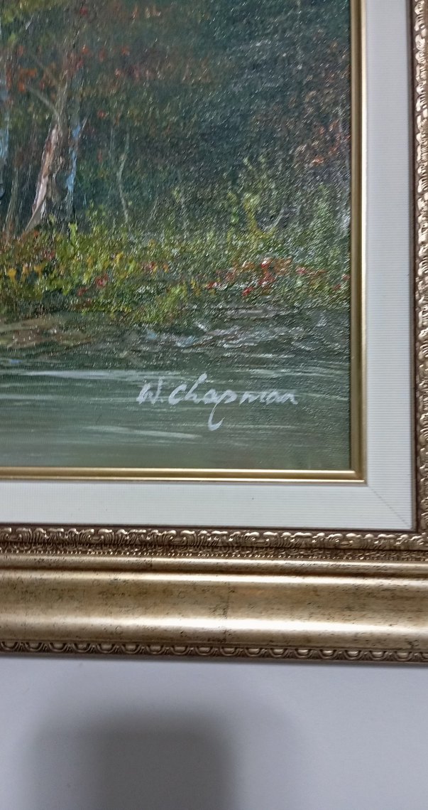 Parlak Altın Çerçeveli Doğa Manzarası Tablosu - Görsel 3