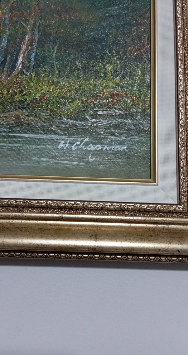 Parlak Altın Çerçeveli Doğa Manzarası Tablosu - Görsel 4