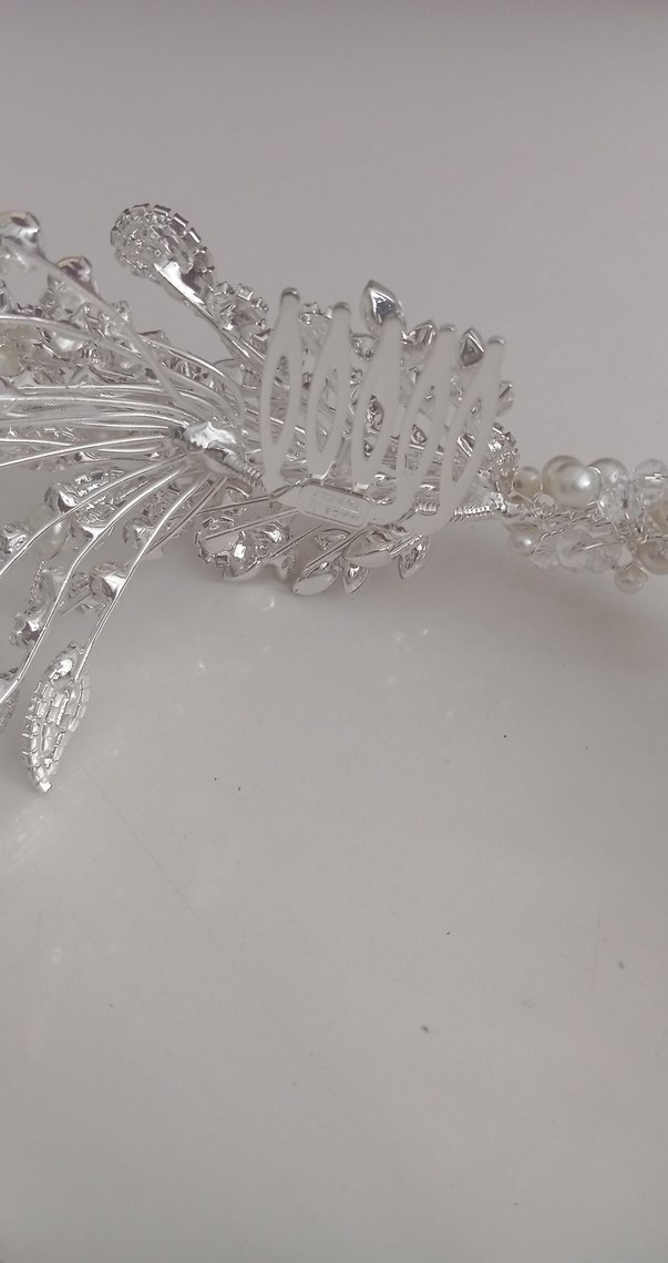 İnci ve Metal Detaylı Saç Aksesuarı gelin tacı - Görsel 5