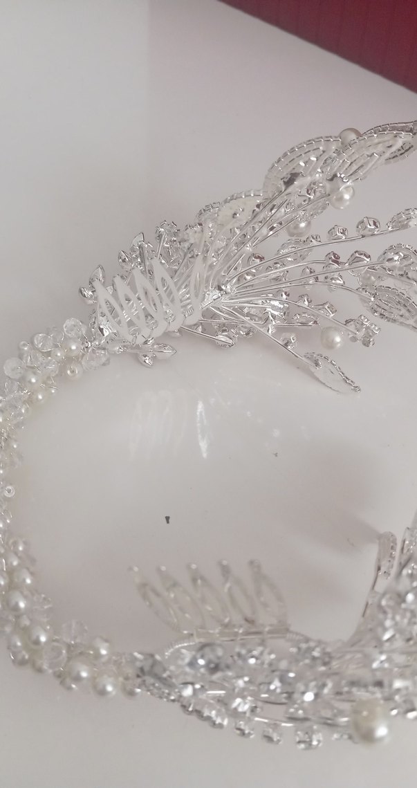 İnci ve Metal Detaylı Saç Aksesuarı gelin tacı - Görsel 4