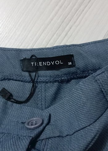 Trendyol & Milla Kadın Gri Mini Keten Şort
