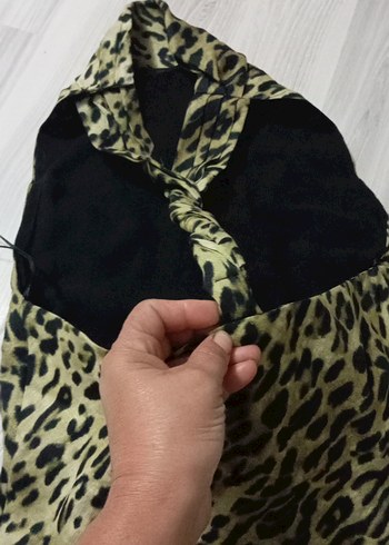 Beden Renk Kahverengi Leopar Desenli Kürklü Kedi Kıyafeti