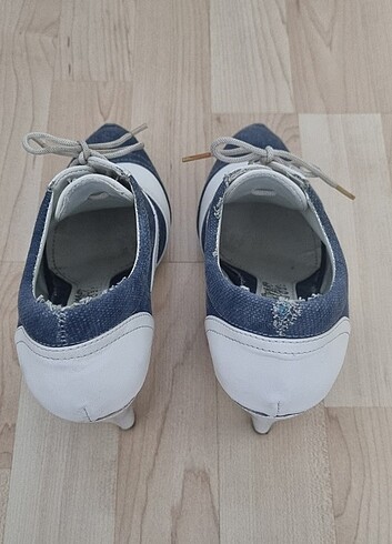 Diğer Denim Detaylı Beyaz Platform Ayakkabı