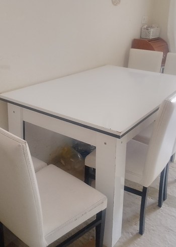 Beyaz  Yemek Masası ve Sandalyeler - Görsel 6