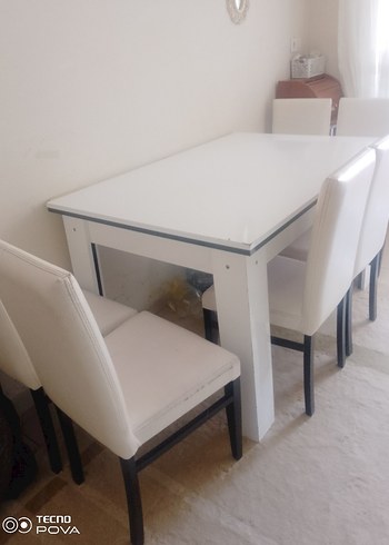 Beyaz  Yemek Masası ve Sandalyeler - Görsel 5