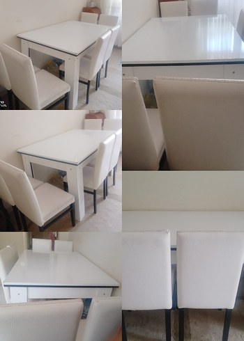 Beyaz  Yemek Masası ve Sandalyeler - Görsel 2