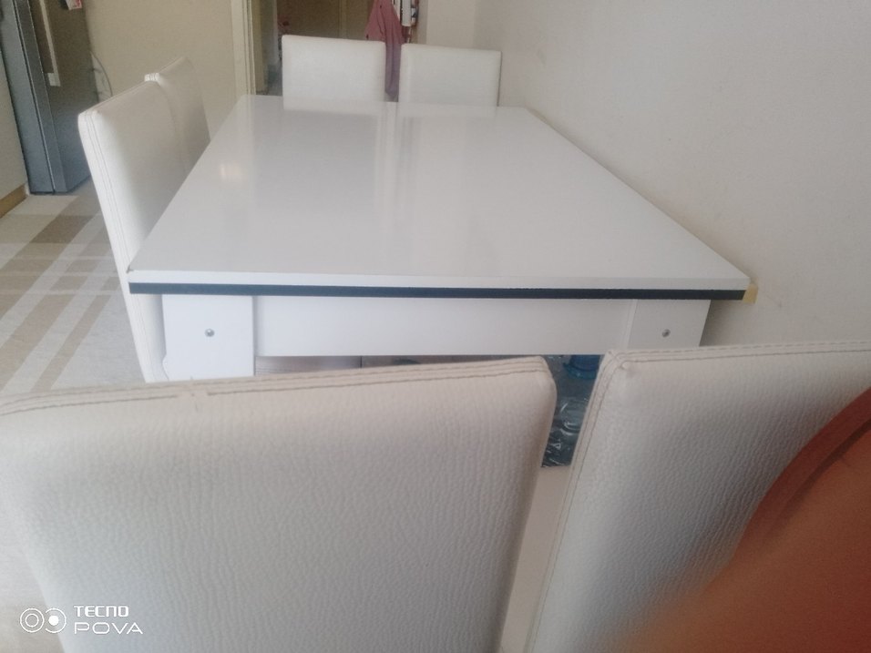 Beyaz  Yemek Masası ve Sandalyeler - Görsel 4