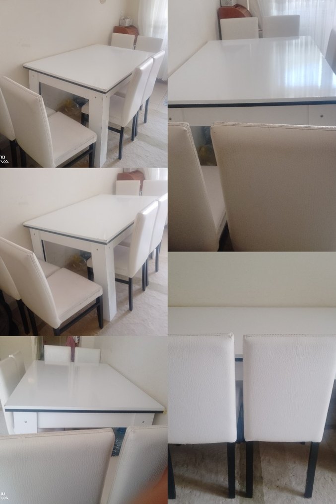 Beyaz  Yemek Masası ve Sandalyeler - Görsel 2