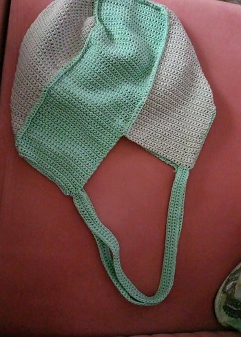 Örgü Kadın Çanta Bohem Stil Yeşil - Görsel 2