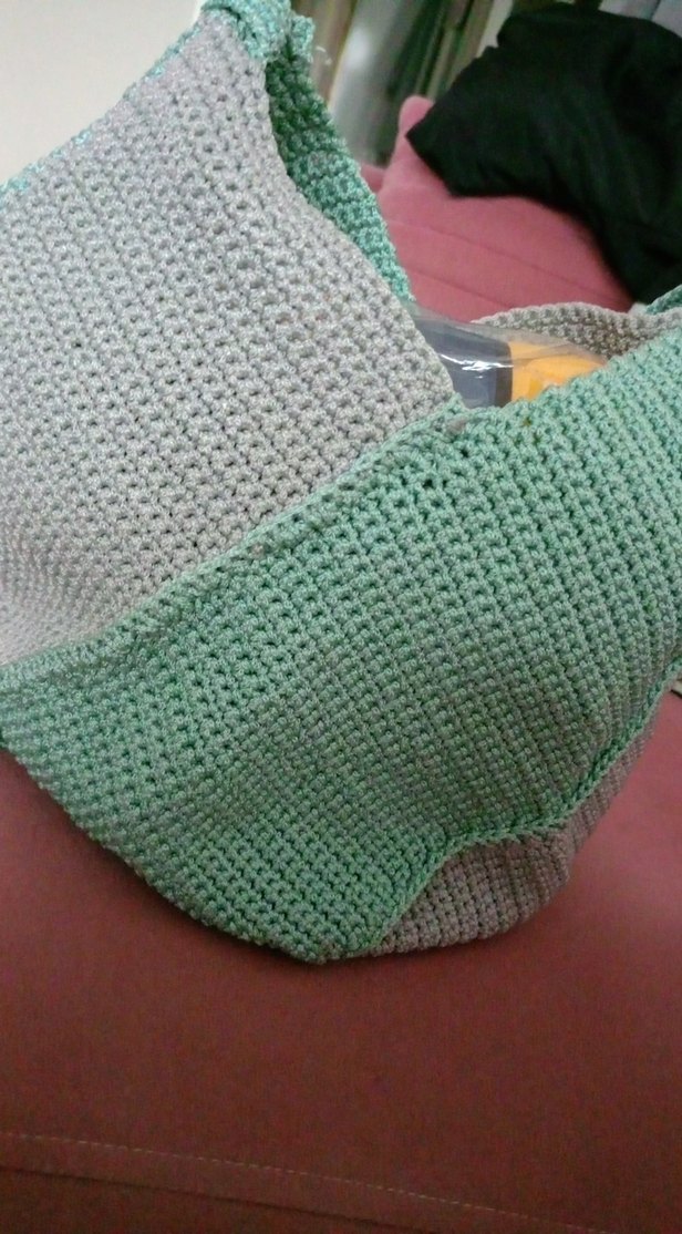 Örgü Kadın Çanta Bohem Stil Yeşil - Görsel 4