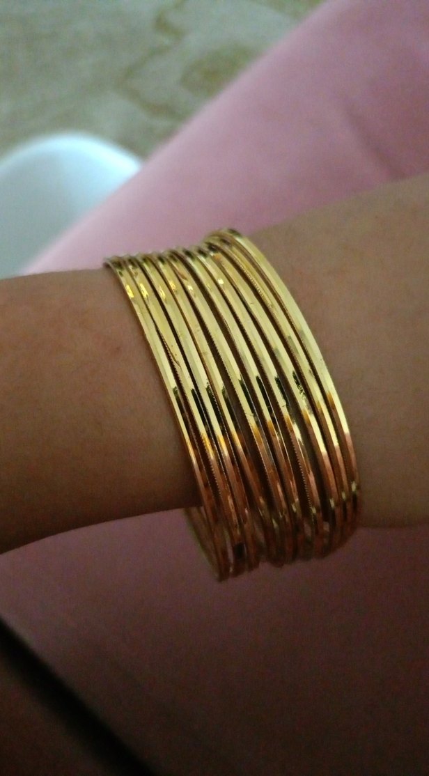 Elastik Parlak Altın Kadın Bileklik - Görsel 4