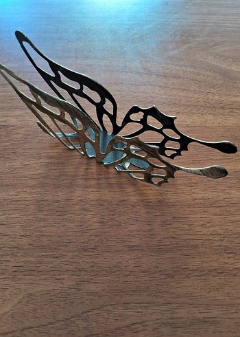 sarı metal kelebek model pecetelik - Görsel 3