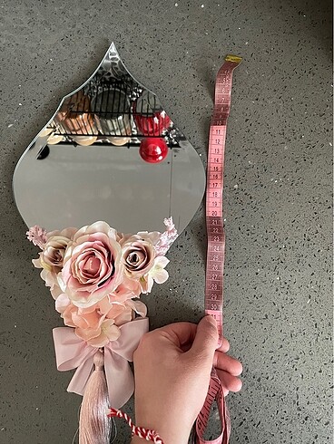  Beden pembe Renk İki adet dekoratif özel yapım ayna
