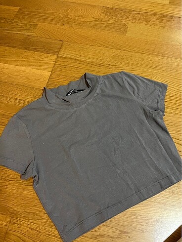 Crop Antrasit/Gri Tshirt