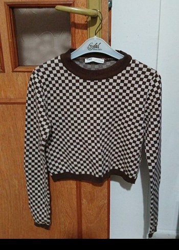 H&M Çiçek Desenli Siyah Triko Kadın Kazak