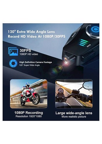 Q28 Kameralı İntercom 32GB SD Kartlı  Motorsiklet Kask Kulaklık - Görsel 2