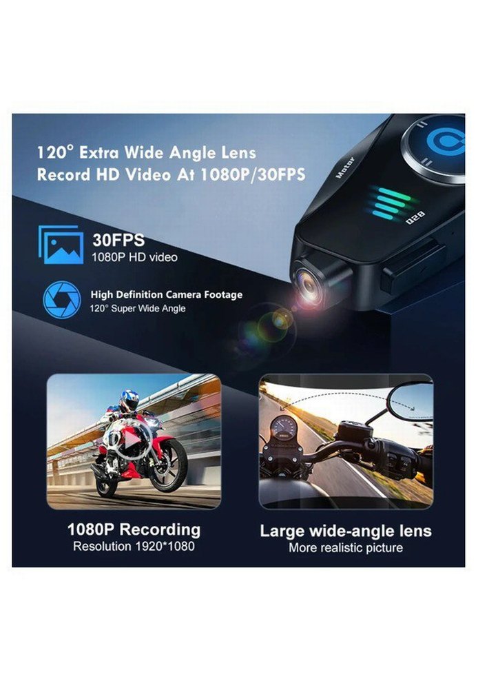 Q28 Kameralı İntercom 32GB SD Kartlı  Motorsiklet Kask Kulaklık - Görsel 2