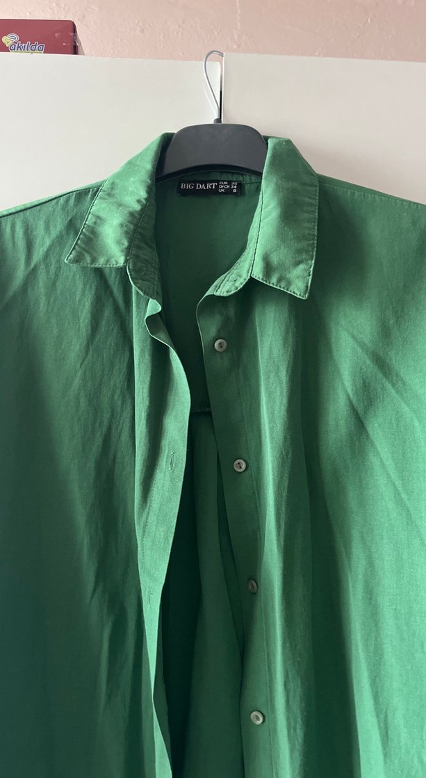 Yeşil gömlek kadın gömlek - Görsel 4