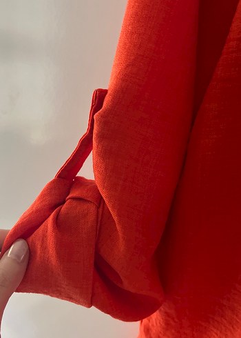 Turuncu Düğmeli  Gömlek - Görsel 4