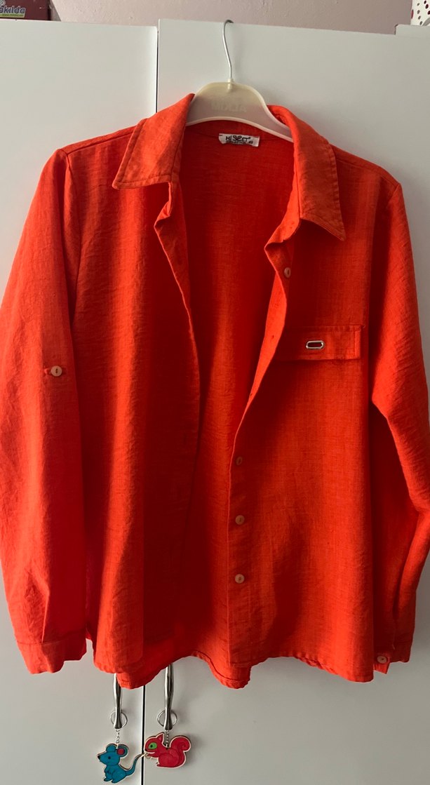 Turuncu Düğmeli  Gömlek - Görsel 2