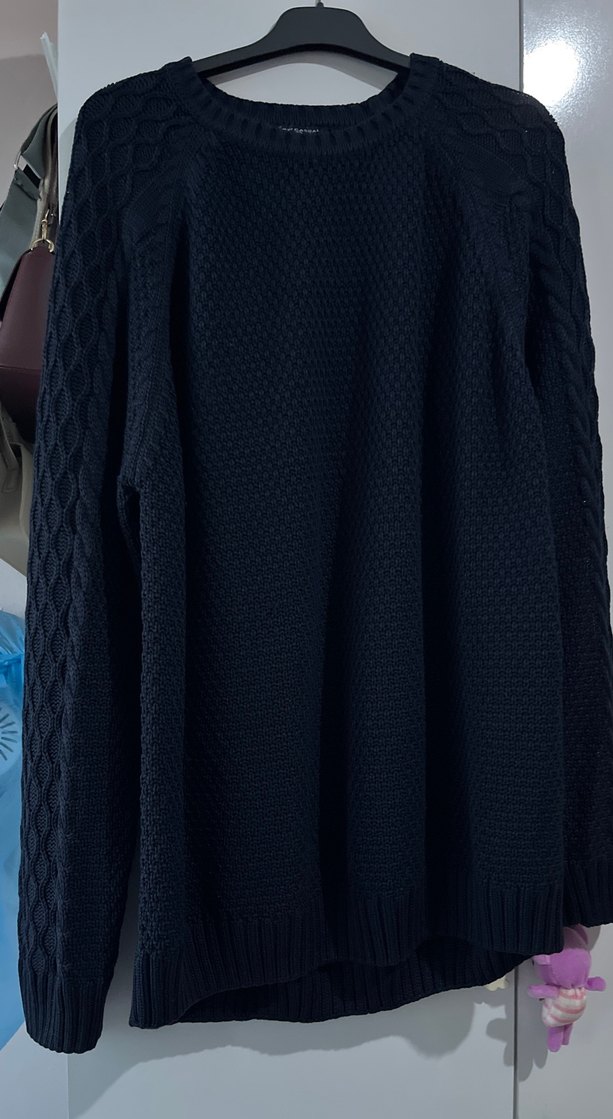 Siyah Triko unisex Kazak - Görsel 2