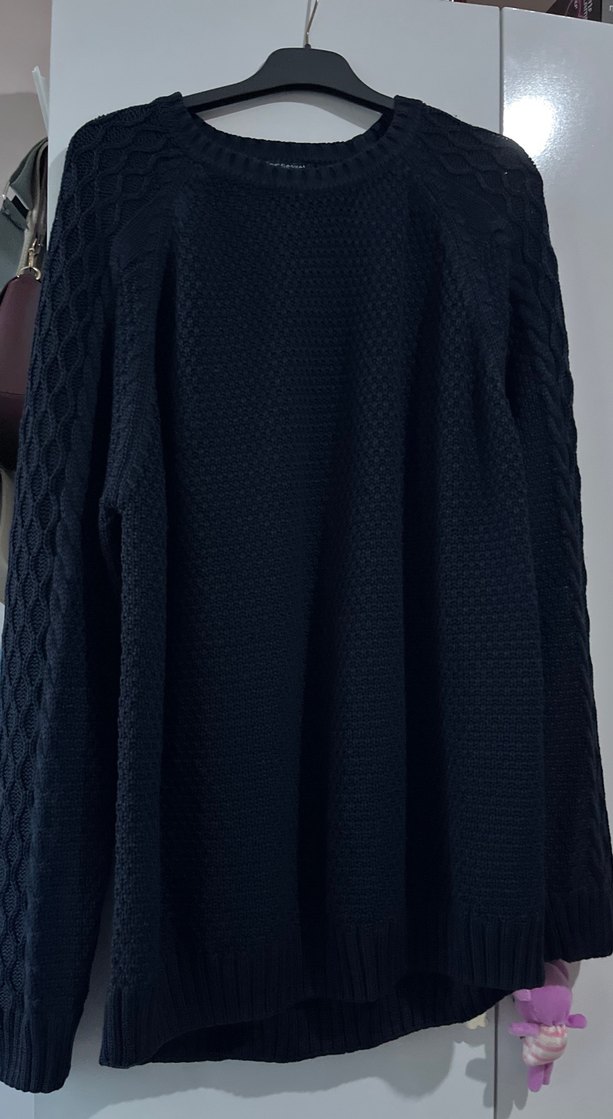 Siyah Triko unisex Kazak - Görsel 4