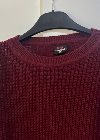 Bordo Kadın Örgü Triko Kazak - Görsel 3