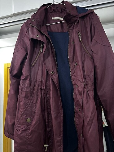 38 Beden bordo Renk Yağmurluk içi polarlı