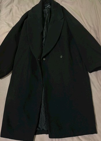 Stradivarius Stradivarius Siyah Oversize Kaşe Kaban