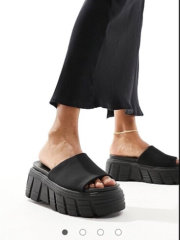 Stradivarius Stradivarius Kalın Taban Platform Siyah Terlik