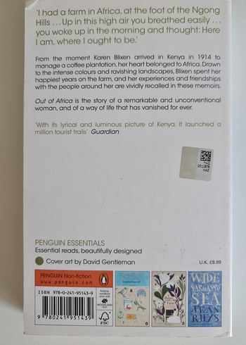 Beden Renk Out of Africa - Karen Blixen İngilizce Kitabı