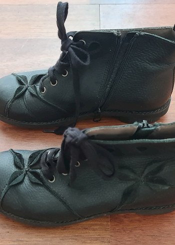 Beta Rebeta Kadın Siyah Vintage bohem bot gerçek deri