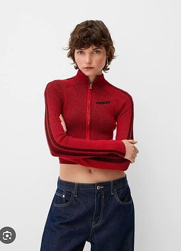 Bershka kırmızı hırka