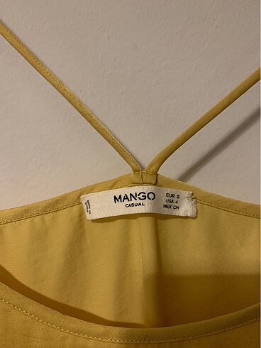 Mango Mango Sarı Askılı Saten Üst