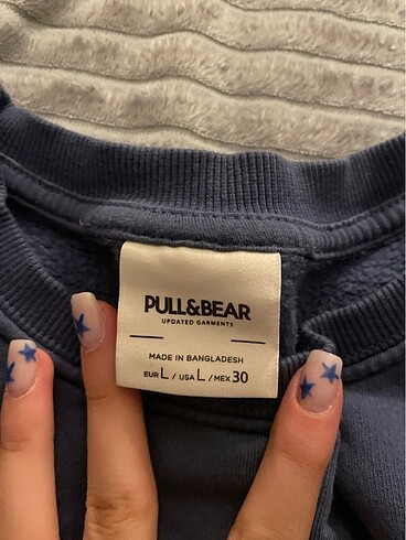 l Beden pull and bear mavi sweatshirt L beden
