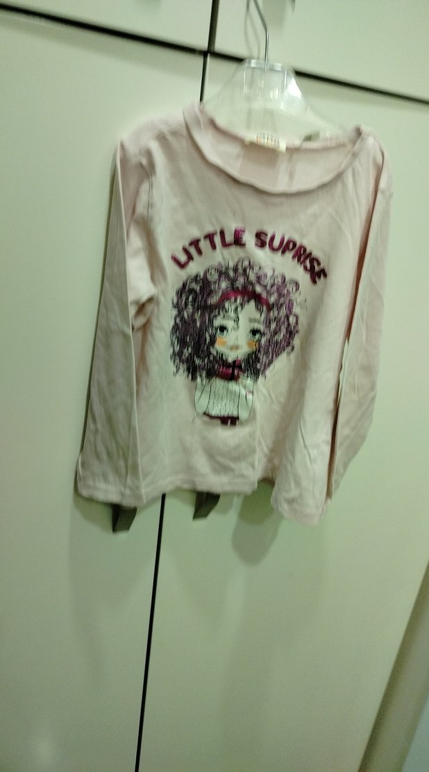 Kız Çocuk Bej Uzun Kollu Baskılı Tişört - Görsel 2