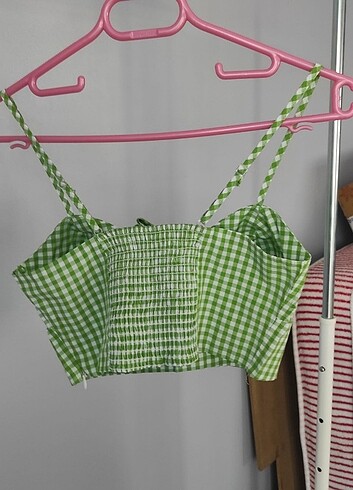Bershka Ekose crop büstiyer mini üst