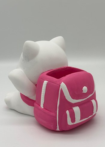 Renkli Pembe Kedi Figürlü Kalemlik - Görsel 3