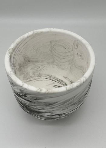 Gri desenli beyaz  vazo - Görsel 3