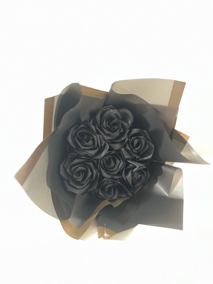 Siyah Fırfırlı Gotik Kadın Broş çiçek buketi solmayan - Görsel 2