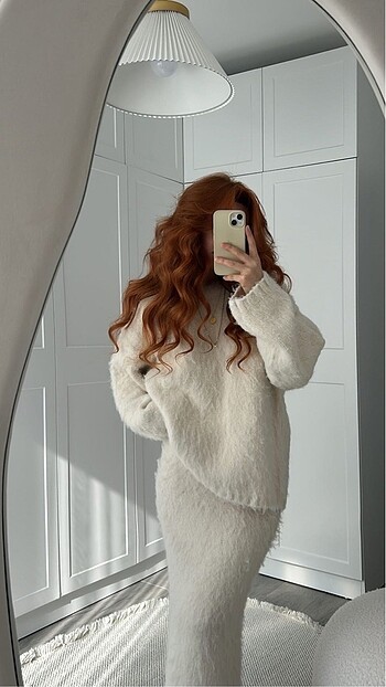 l Beden beyaz Renk H&M Askılı elbise ve kazak