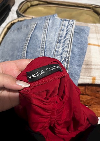 Kırmızı Uzun Kollu Drapeli Kadın Triko Elbise - Görsel 4