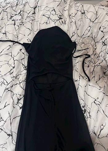 Siyah boyundan bağlamalı  Kadın tulum - Görsel 2