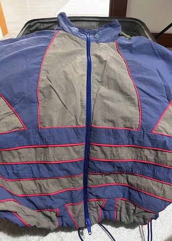 Fermuarlı mavi yağmurluk ceket - Görsel 3