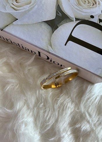 Parlak Altın Taşlı Desenli Bileklik - Görsel 5