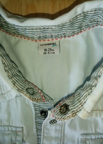 18-24 Ay Beden gri Renk Erkek Çocuk Gri Denim Kısa Kollu Gömlek